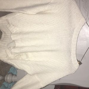 white knit sweater